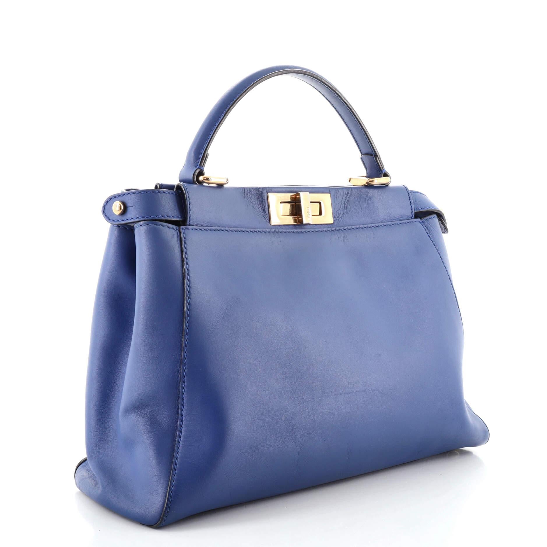 Fendi Peekaboo Tasche aus weichem Leder, normal (Violett)