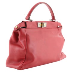 Vintage Fendi Peekaboo Bag Soft Leather Regular Red