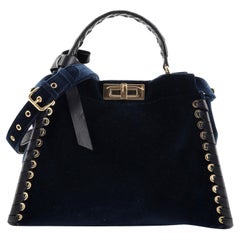 Fendi Peekaboo Tasche Samt mit Leder Peekaboo-Stickerei Regular