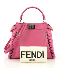 Fendi Peekaboo Bag Whipstitch Leather Mini