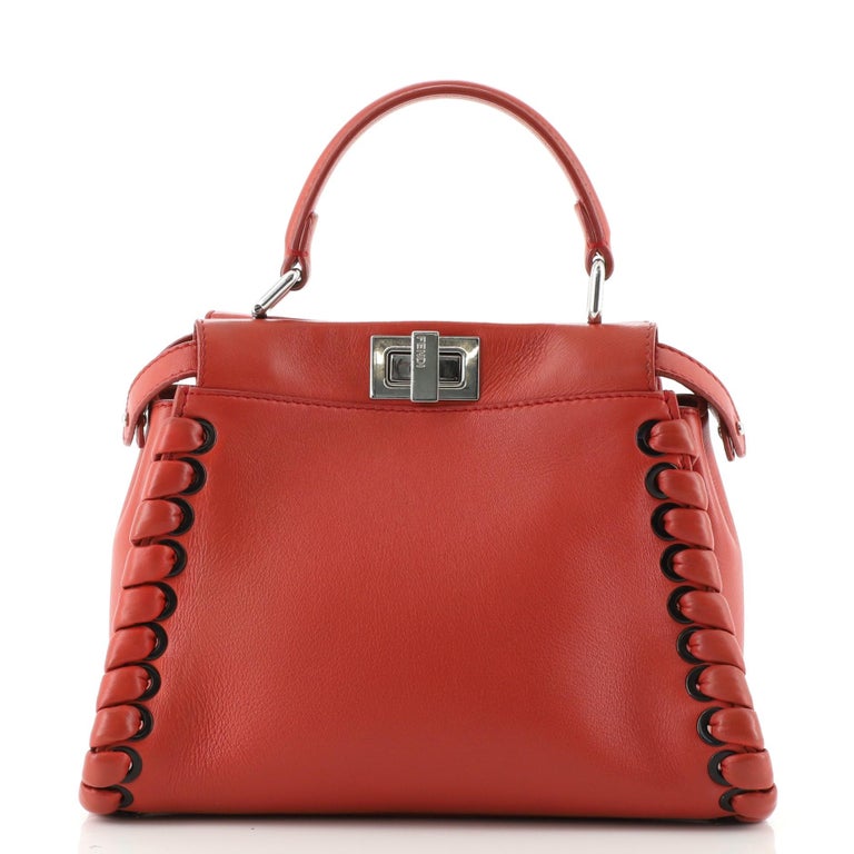 Fendi Peekaboo Bag Whipstitch Leather Mini at 1stDibs