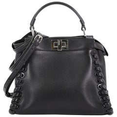 Fendi Peekaboo Bag Whipstitch Leather Mini