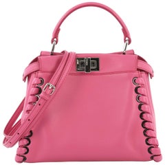 Fendi Peekaboo Bag Whipstitch Leather Mini