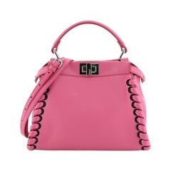 Fendi Peekaboo Bag Whipstitch Leather Mini