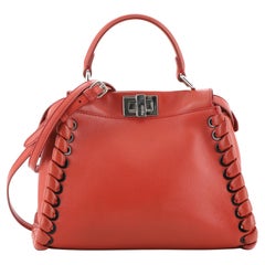 Fendi Peekaboo Bag Whipstitch Leather Mini