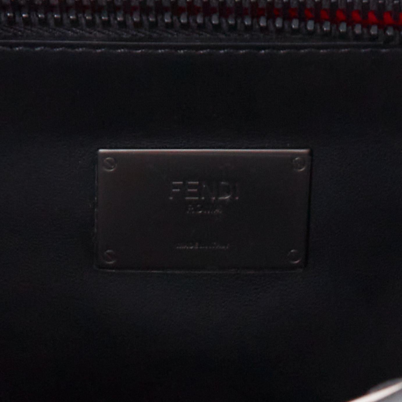 FENDI Peekaboo black leather bug monster eye crossbody briefcase For Sale 4