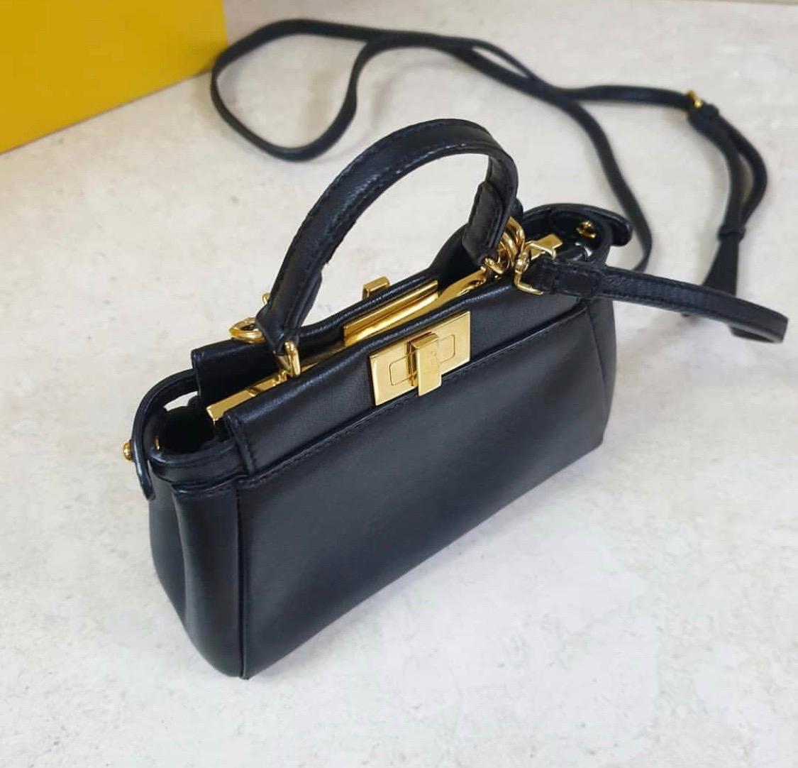 Women's Fendi Peekaboo Black Micro Bag