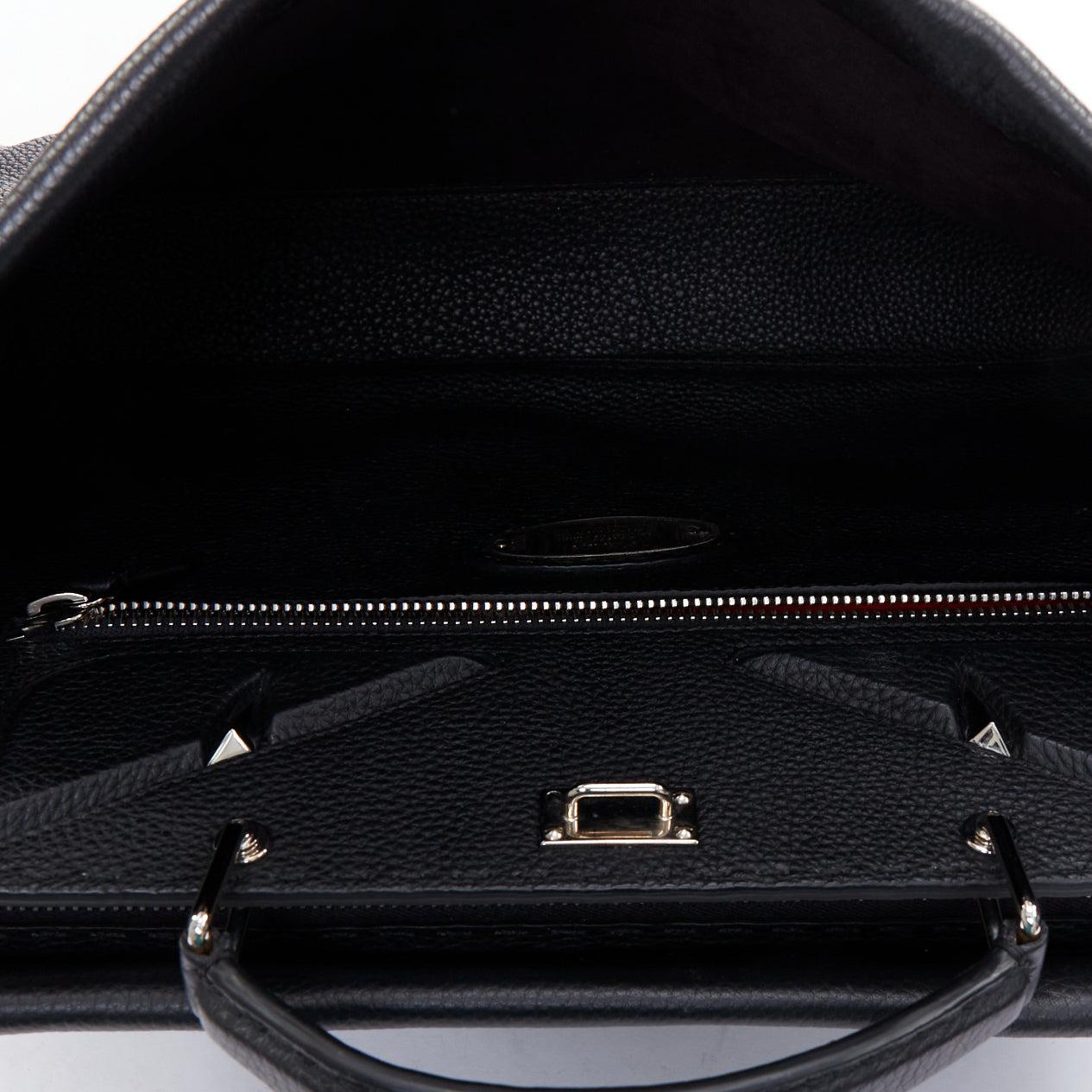 FENDI Peekaboo black topstitch selleria monster eye crossbody briefcase For Sale 4