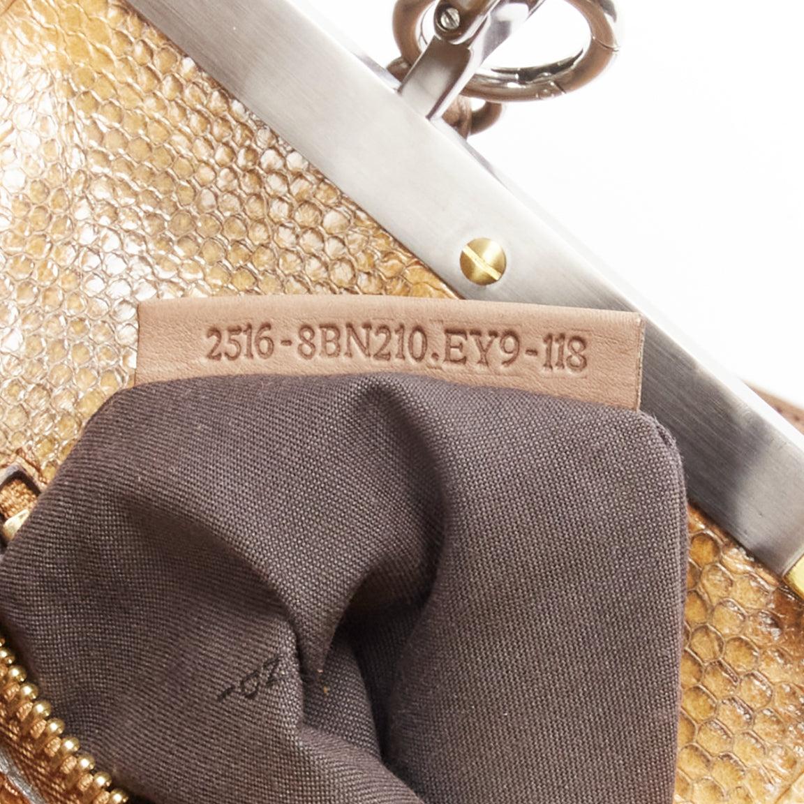 FENDI Peekaboo brown soft leather mixed metal turnlock top handle shoulder bag For Sale 7