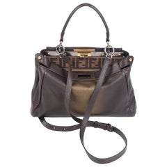 Fendi Peekaboo F-Lined Bag - dark brown
