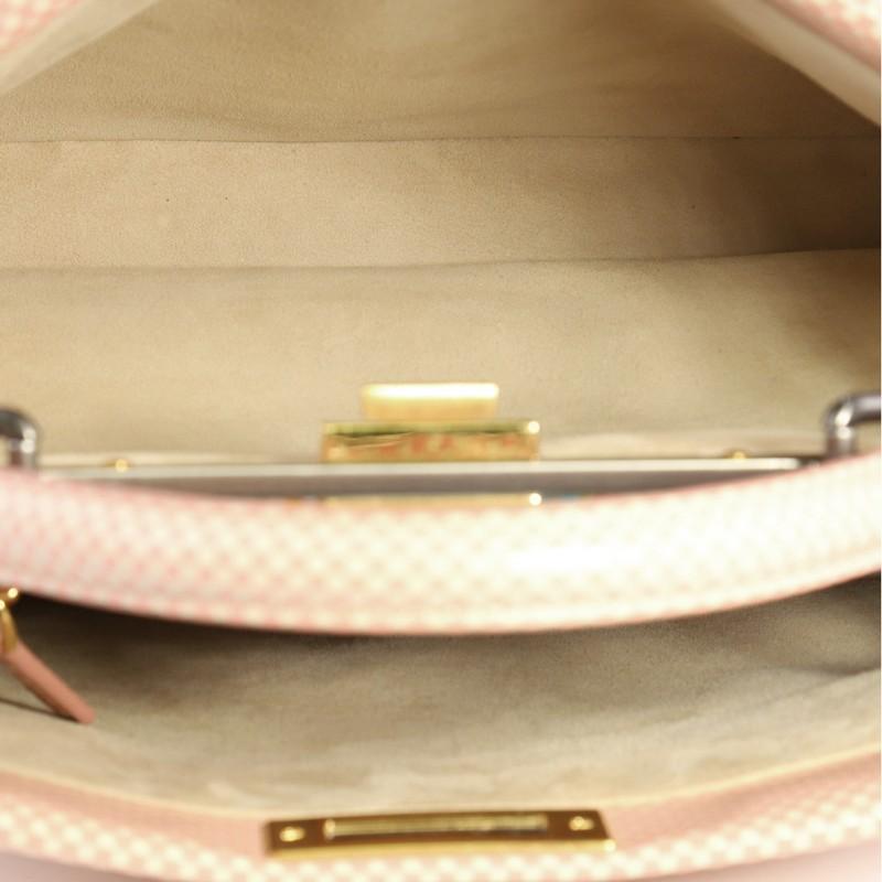 Women's or Men's Fendi Peekaboo Handbag Checkered Leather With Crystal Beading Interior Regular