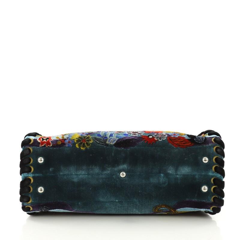 Women's or Men's Fendi Peekaboo Handbag Embroidered Velvet Medium
