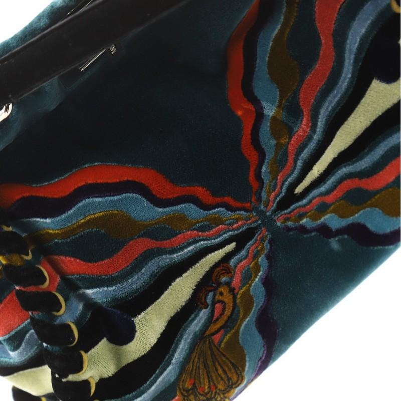 Fendi Peekaboo Handbag Embroidered Velvet Medium 3