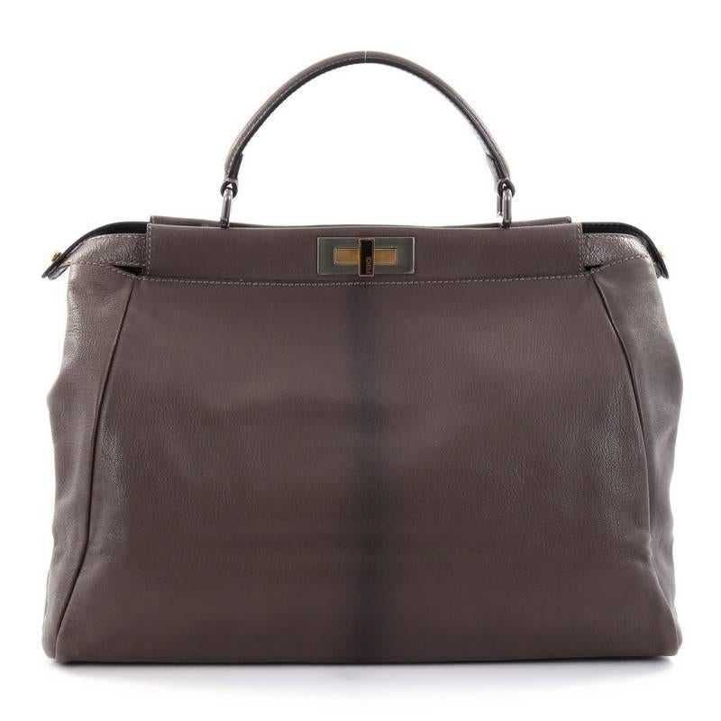 Fendi Peekaboo Handbag Leather Large In Good Condition In NY, NY