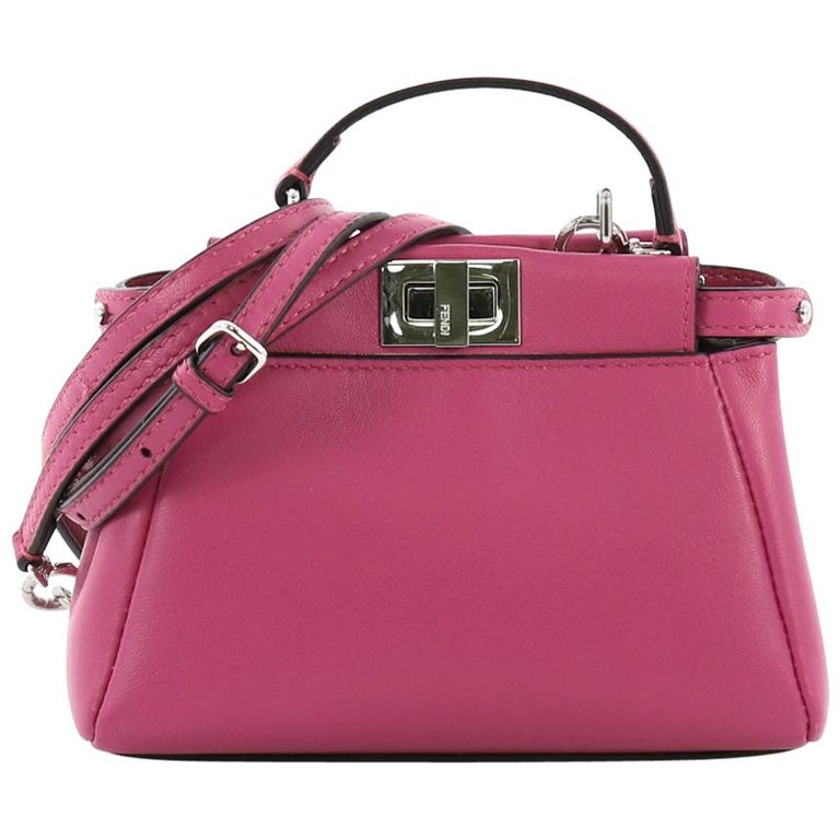 Fendi Peekaboo Handbag Leather Micro For Sale at 1stdibs