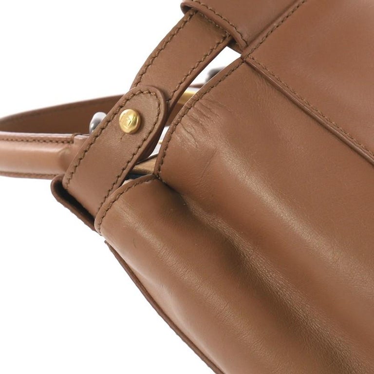 Fendi Peekaboo Handbag Leather with Python Interior Regular at 1stDibs