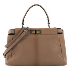 Fendi Peekaboo Handbag Leather with Python Interior Regular