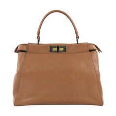 Fendi Peekaboo Handbag Leather with Python Interior Regular