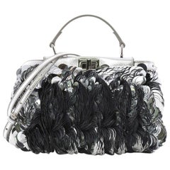 Fendi Peekaboo Handbag Paillettes Embellished Leather Mini