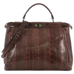 Fendi Peekaboo Handbag Python Large