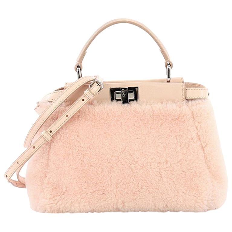 Fendi Peekaboo Handbag Shearling Mini