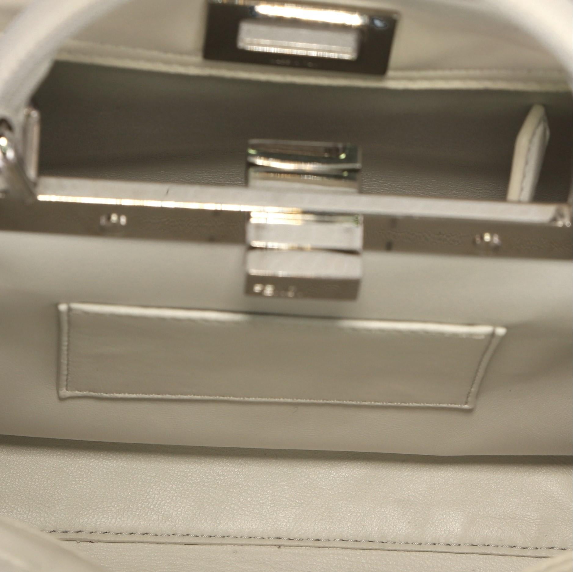 Beige Fendi Peekaboo Handbag Whipstitch Leather Mini