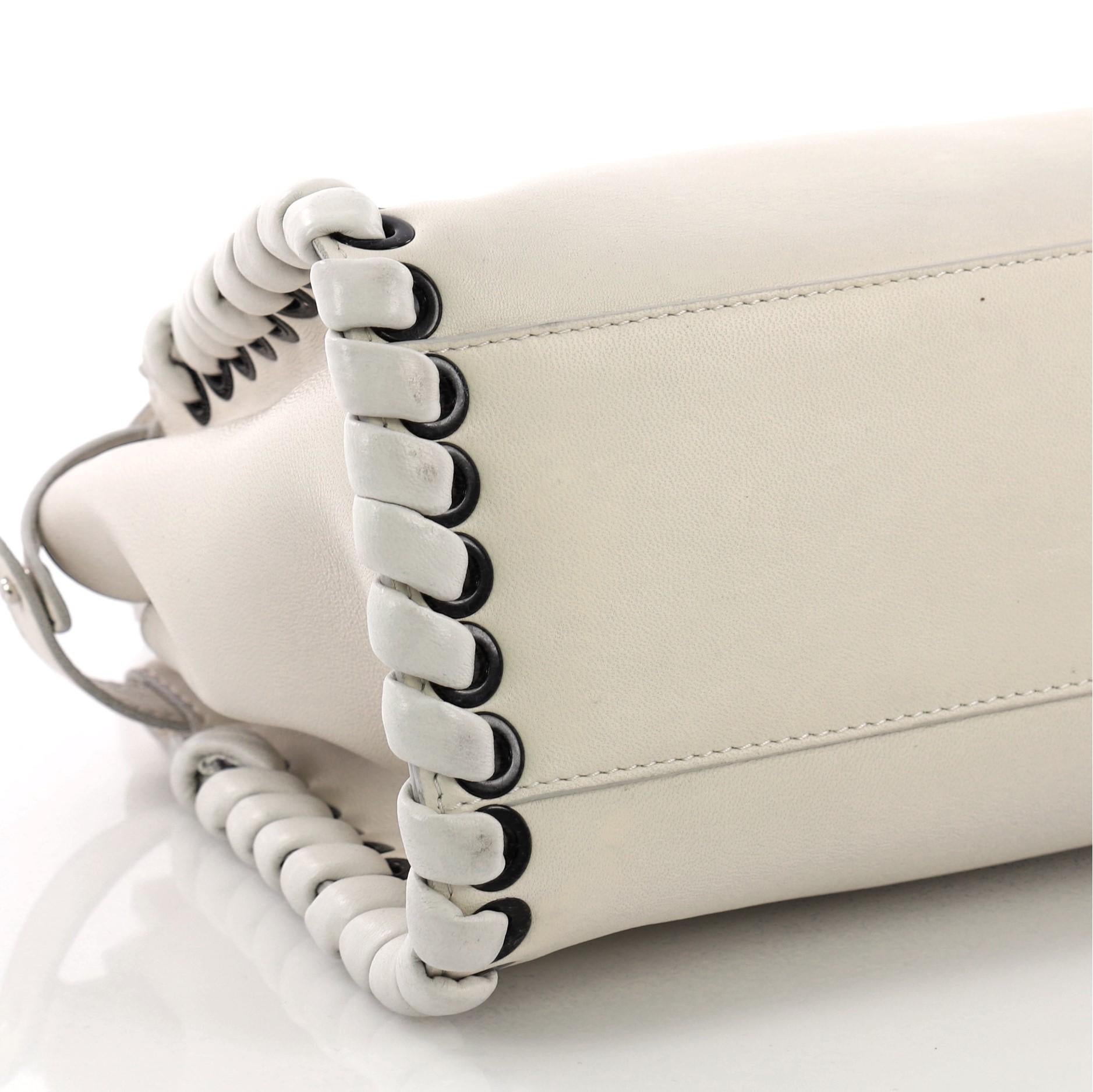 Fendi Peekaboo Handbag Whipstitch Leather Mini In Good Condition In NY, NY