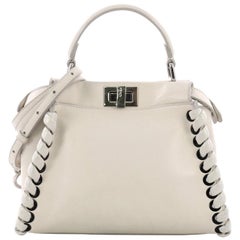 Fendi Peekaboo Handbag Whipstitch Leather Mini