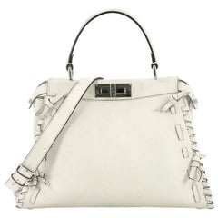 Fendi Peekaboo Handbag Whipstitch Leather Regular