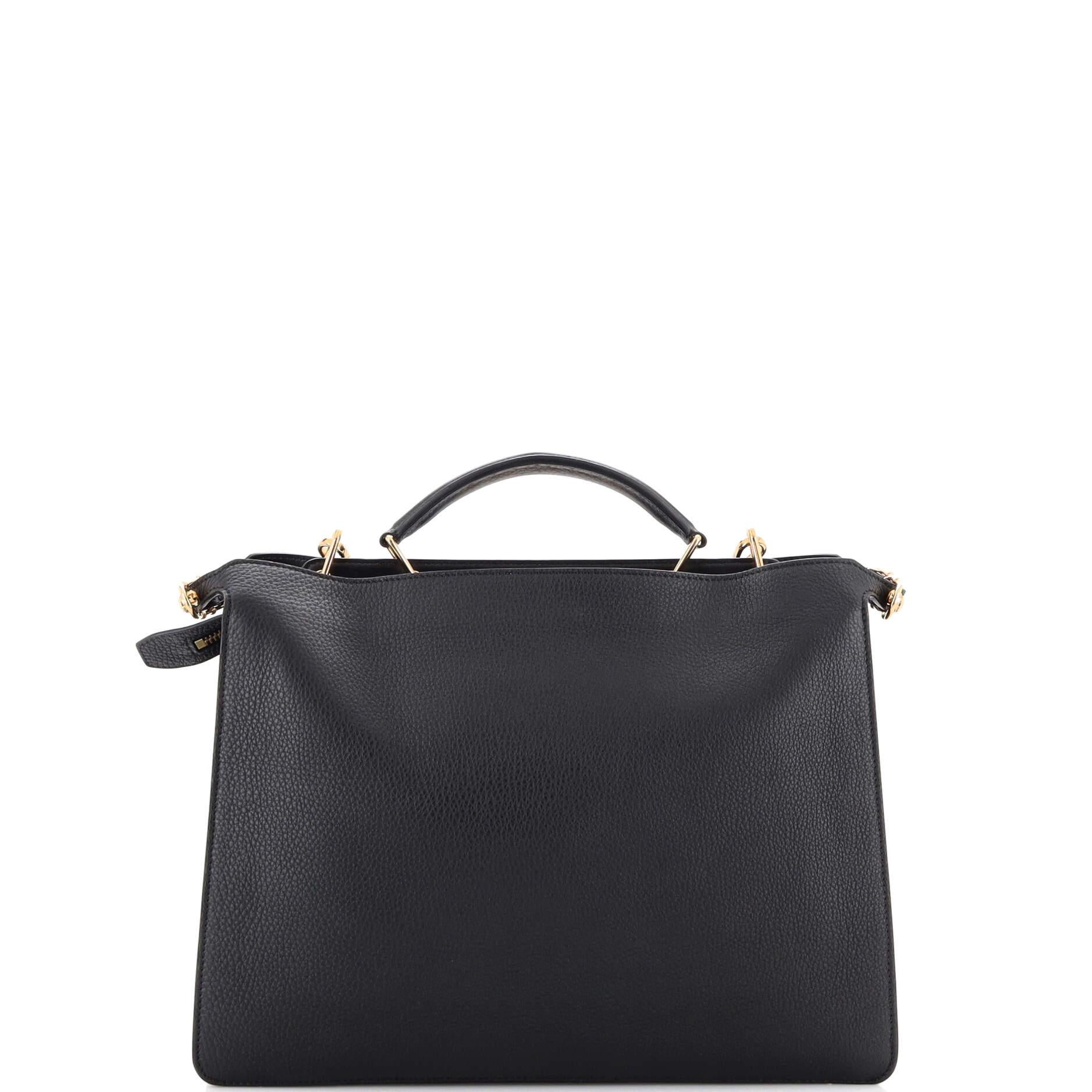 Fendi Peekaboo ISeeU Briefcase Leather Medium In Good Condition For Sale In NY, NY