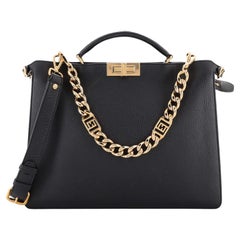 FENDI: Peekaboo ISeeU Small bag in leather - Tobacco