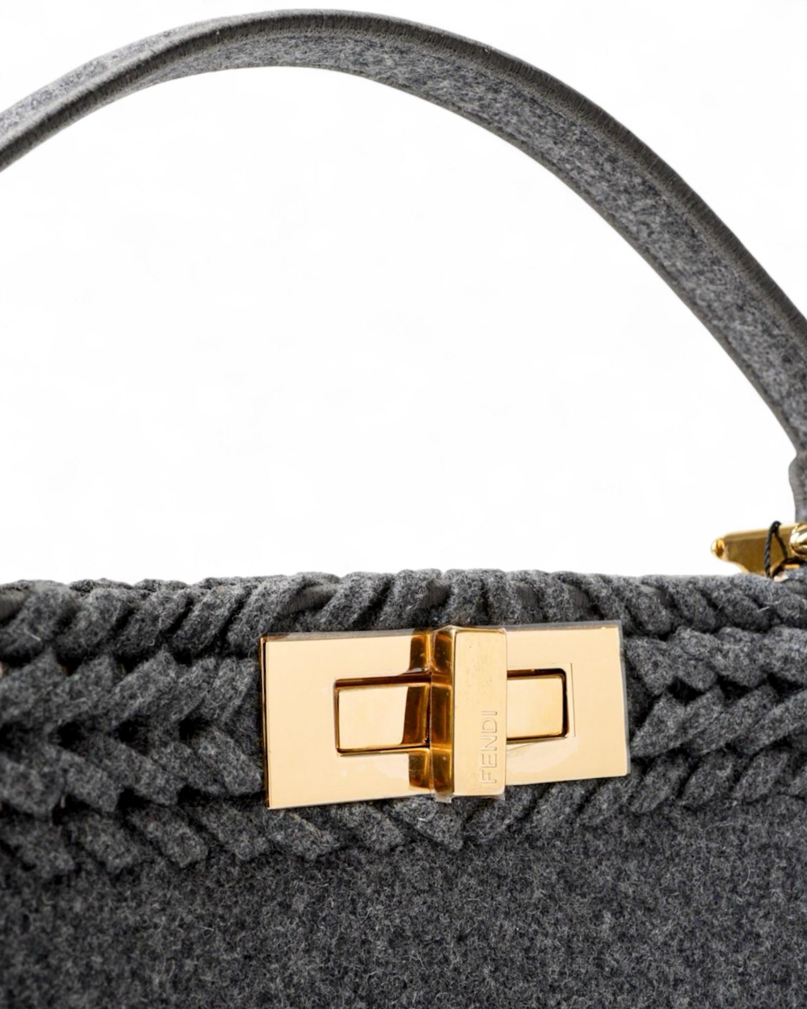Fendi Peekaboo ISeeU Medium Grey Flannel en vente 4