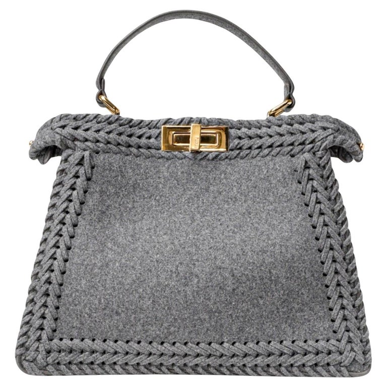 Fendi Peekaboo ISeeU Medium Grau Flanell im Angebot bei 1stDibs