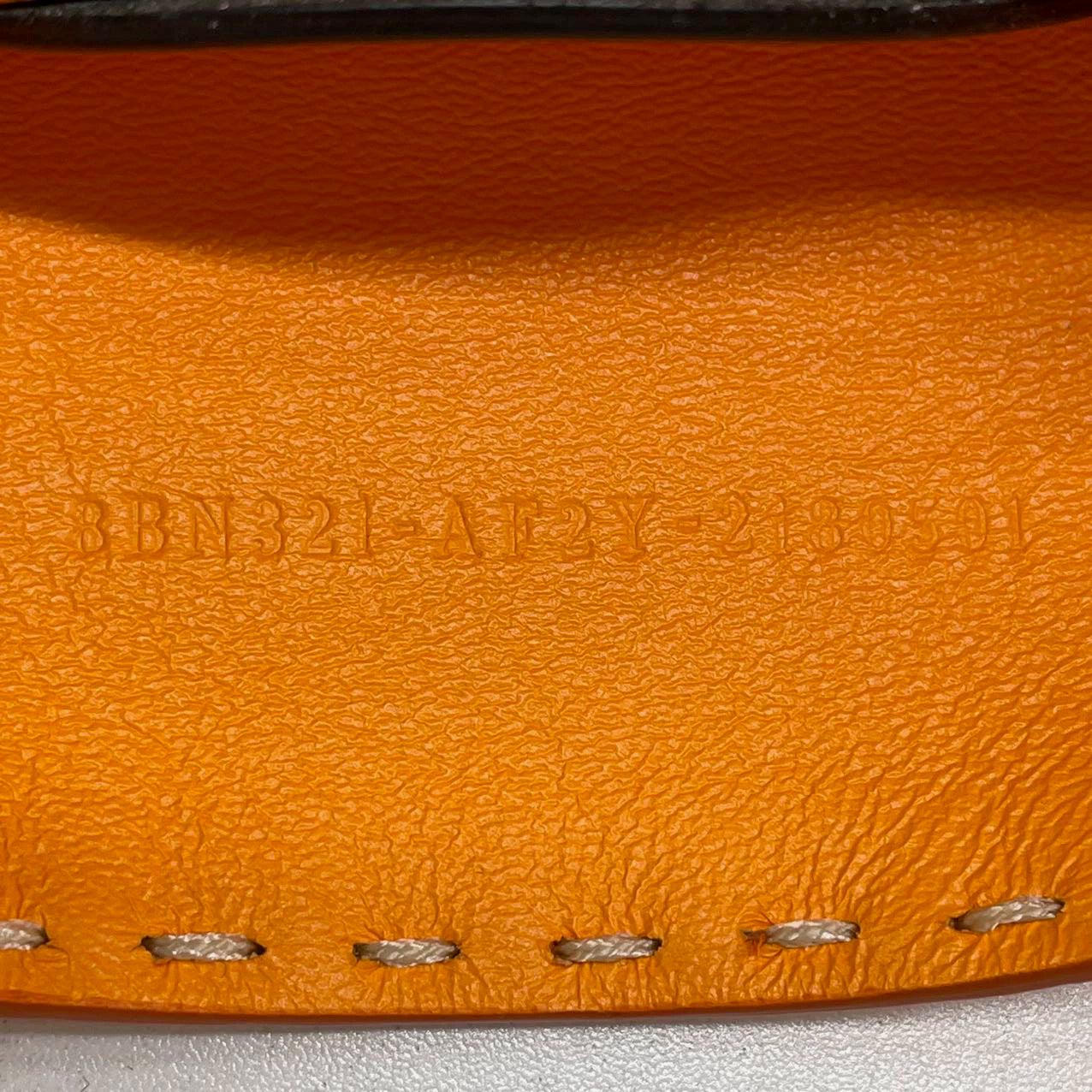 Sac à main moyen Peekaboo ISeeU Sellier en cuir orange/blanc entrelacé Fendi 3
