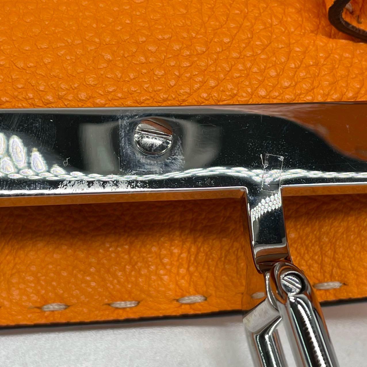 Fendi Peekaboo ISeeU Sellier Naranja / Blanco Piel entrelazada Asa superior mediana en venta 7