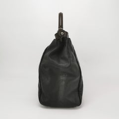 Fendi Peekaboo Large Black Calfskin Leather Glitter Beaded Zucca Interior