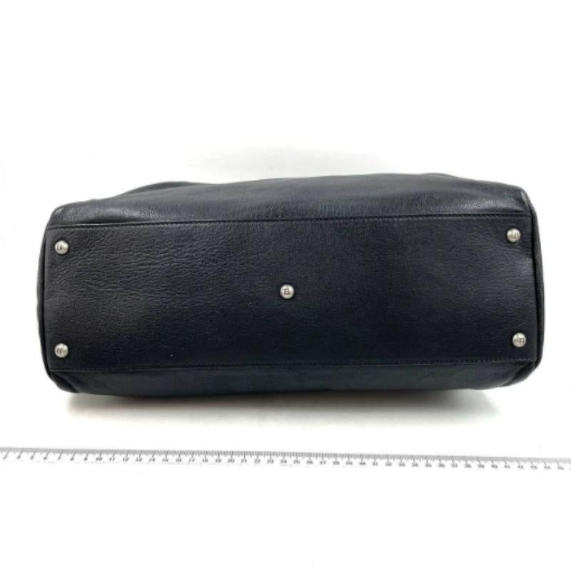 Fendi Peekaboo Large Black Calfskin Leather Glitter Beaded Zucca Interior For Sale 5