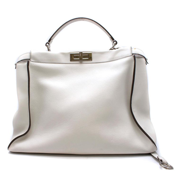 Fendi Peekaboo Large Limited Edition white leather tote at 1stDibs ...