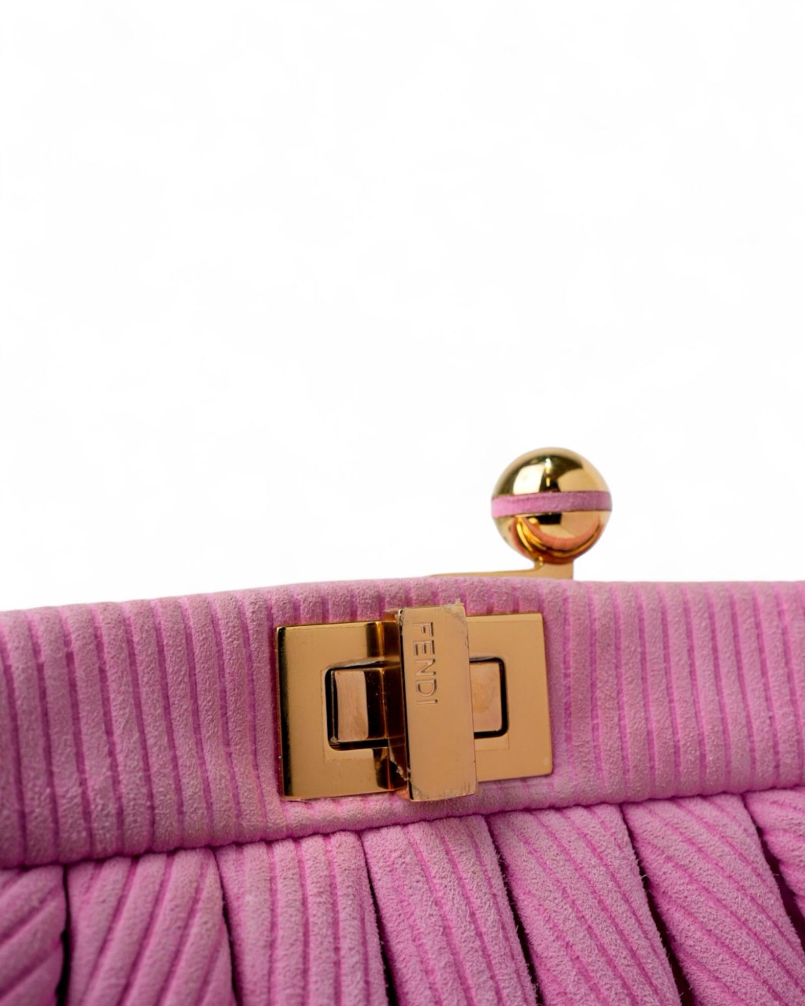 Fendi Peekaboo Lollipop Small Velluto Rosa in vendita 7