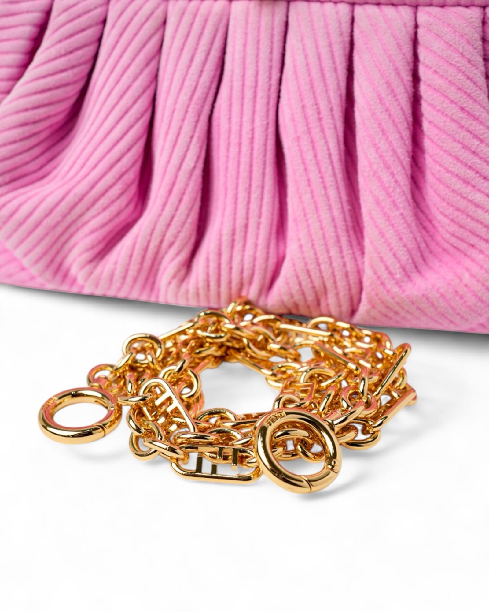 Fendi Peekaboo Lollipop Small Velluto Rosa in vendita 8