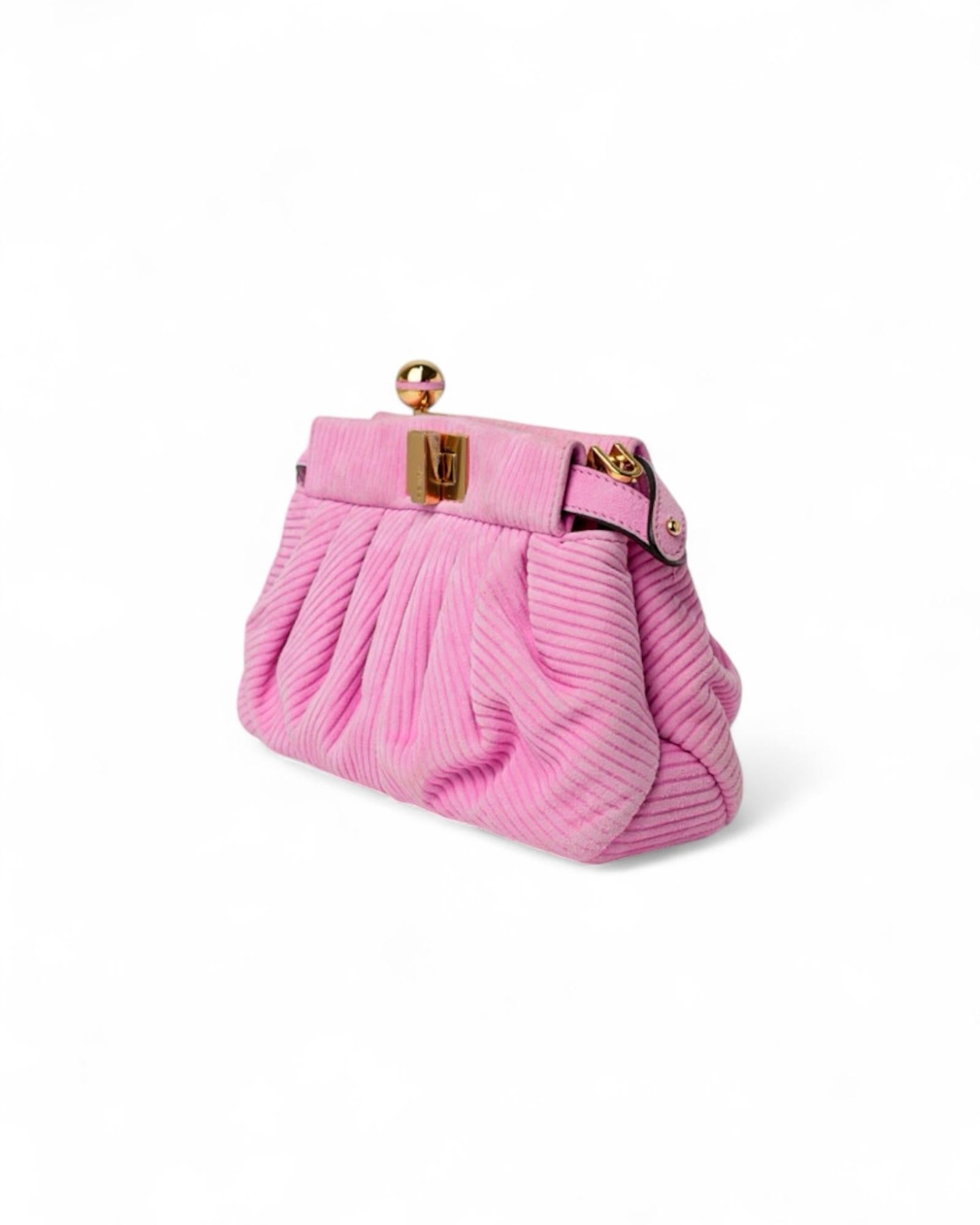 Fendi Peekaboo Lollipop Small Velluto Rosa in vendita 9