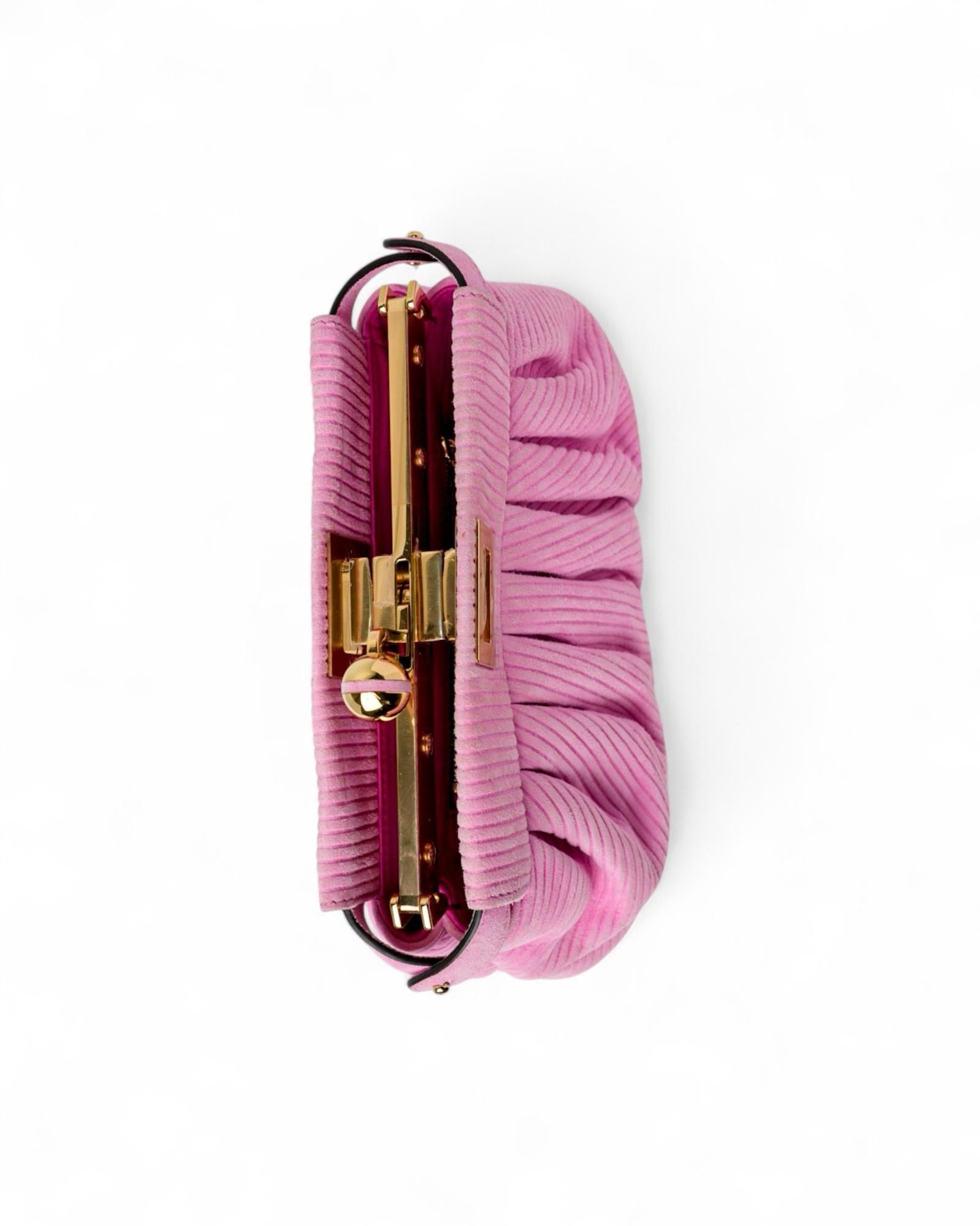 Purple Fendi Peekaboo Lollipop Small Velluto Rosa in vendita