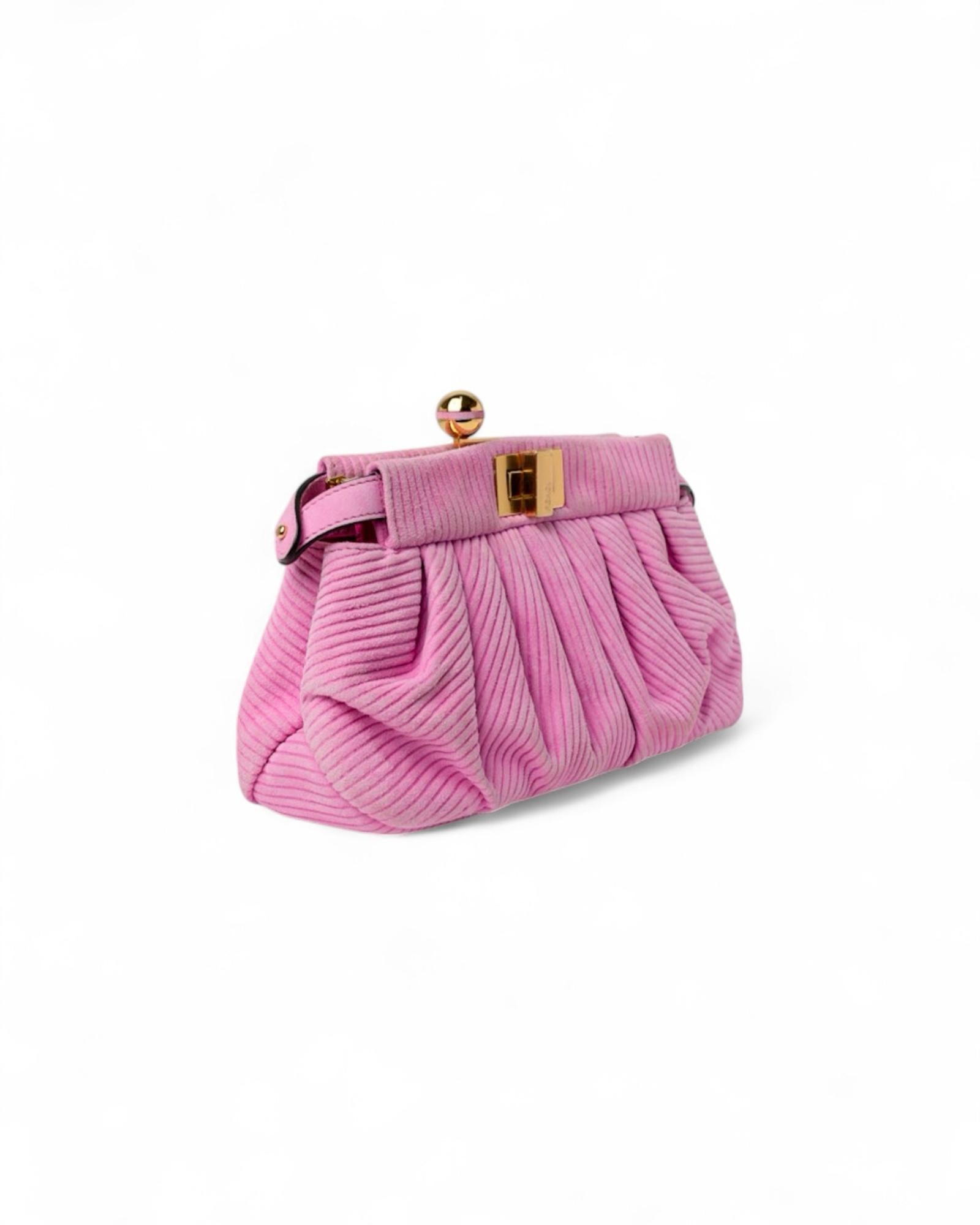 Donna Fendi Peekaboo Lollipop Small Velluto Rosa in vendita