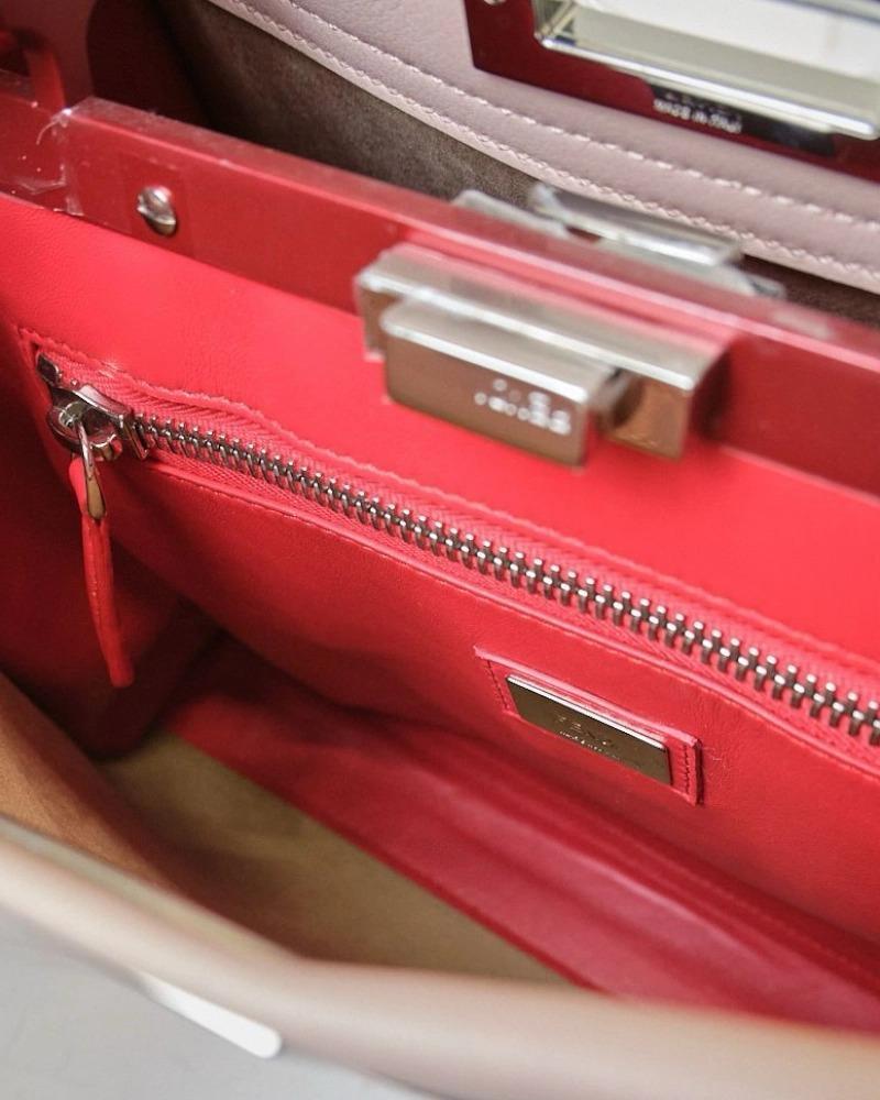 Fendi Peekaboo Medium Bicolor Fiocco Rosa in vendita 12