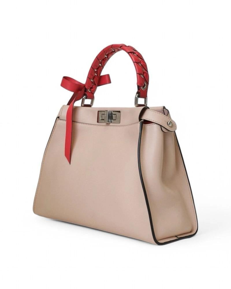 Brown Fendi Peekaboo Medium Bicolor Fiocco Rosa in vendita