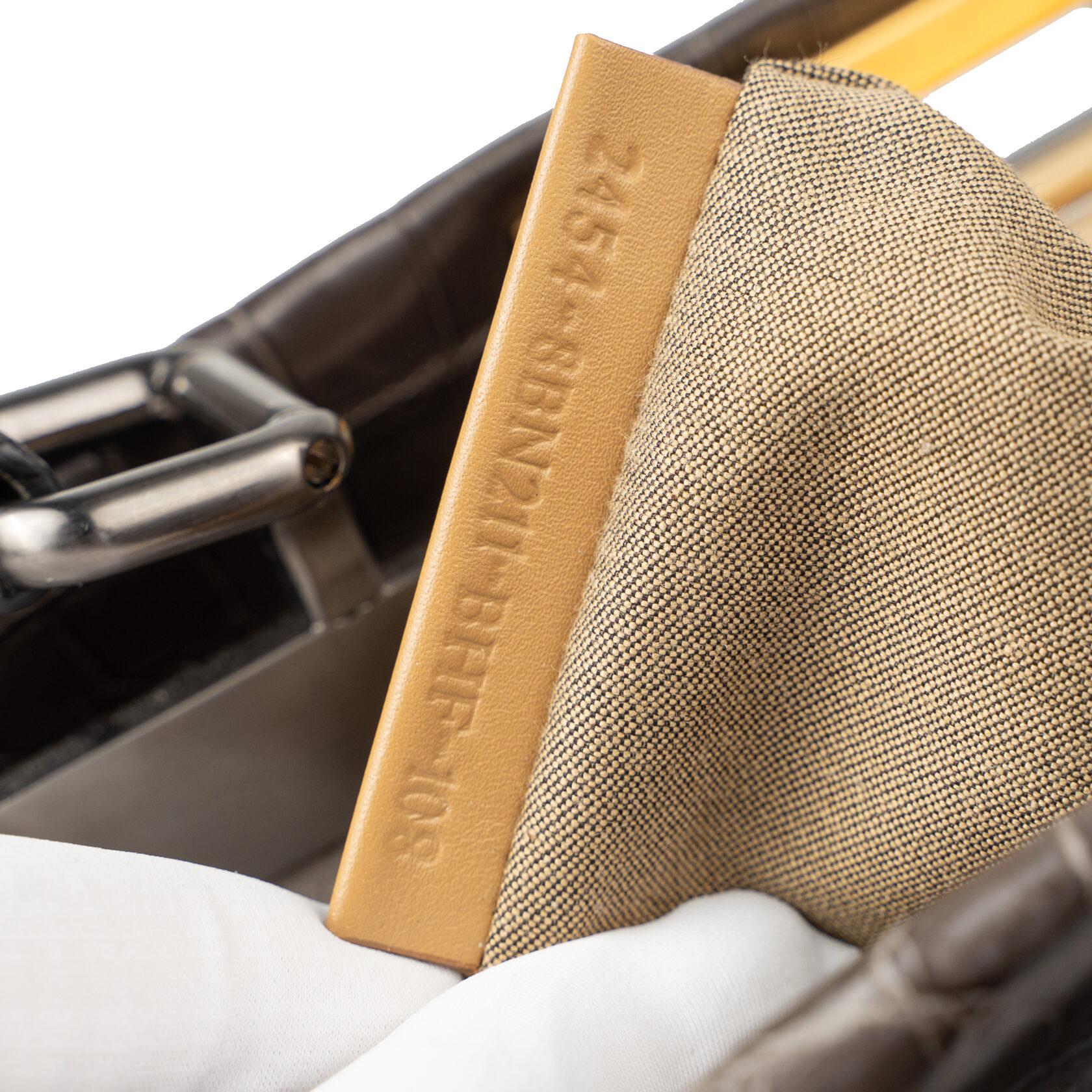 Fendi Peekaboo Medium Crocodile Brown Gray For Sale 9