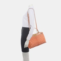 Fendi Peekaboo Medium Stoff Leder Intreccio Orange Handtasche