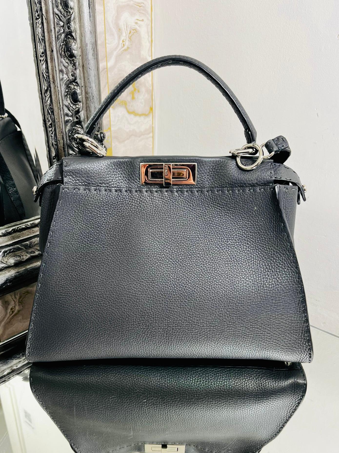 Fendi Peekaboo Medium Model Leather Bag In Excellent Condition For Sale In London, GB