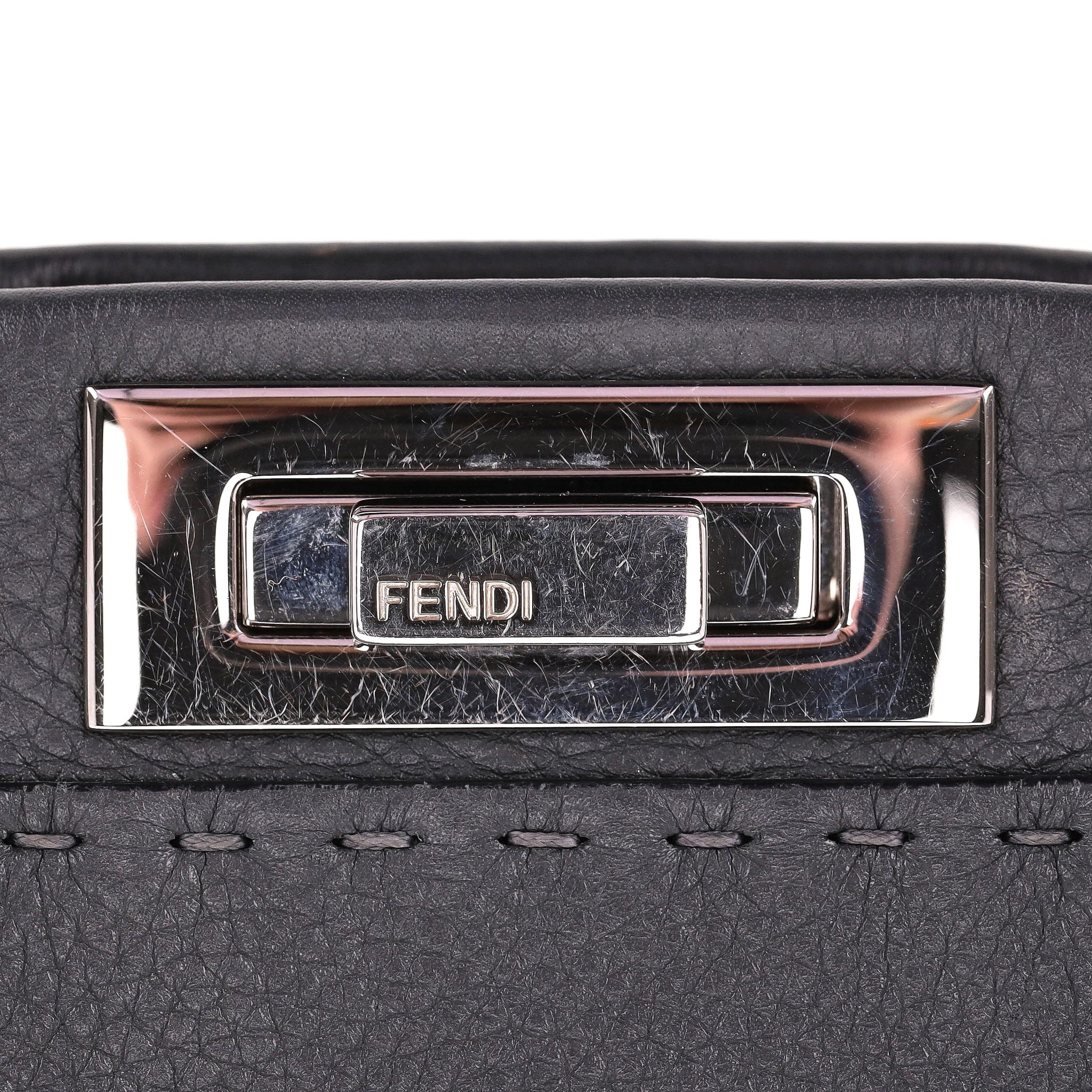 Fendi Peekaboo Medium Model Leather Tote Bag For Sale 2
