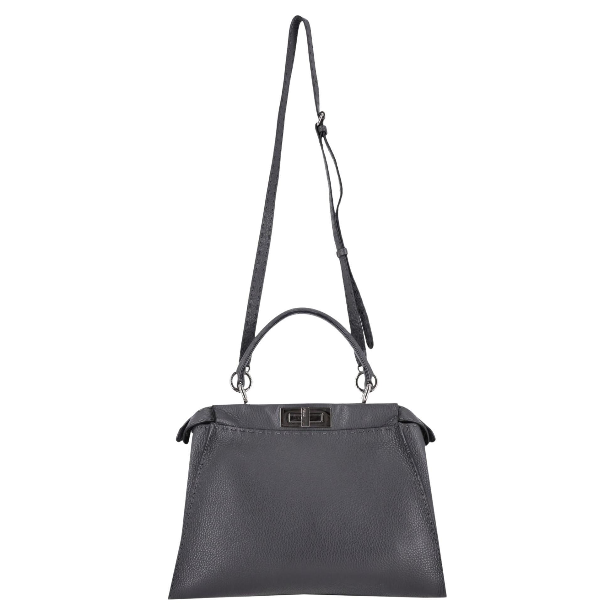 Fendi Peekaboo Medium Model Leather Tote Bag For Sale